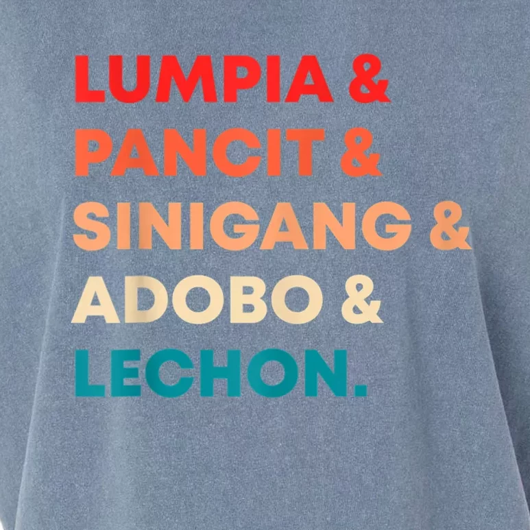 Retro Lumpia Pancit Sinigang Adobo Lechon Filipino Filipina Garment-Dyed Women's Muscle Tee