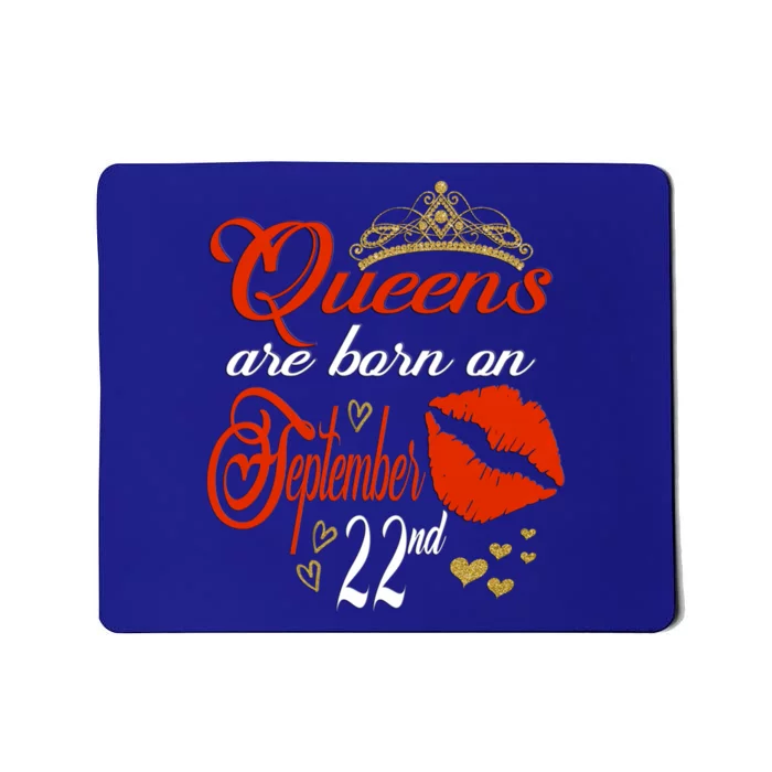 Red Lip Print Queens Are Born On September 22nd Virgo Gift Mousepad