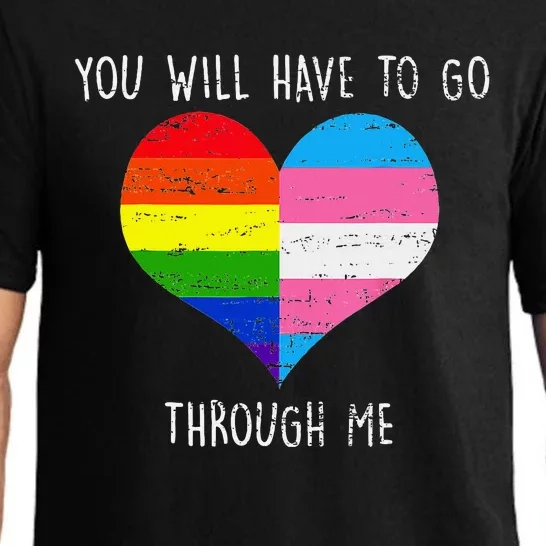 Retro Lgbtq Pride You’Ll Have To Go Through Me Pajama Set