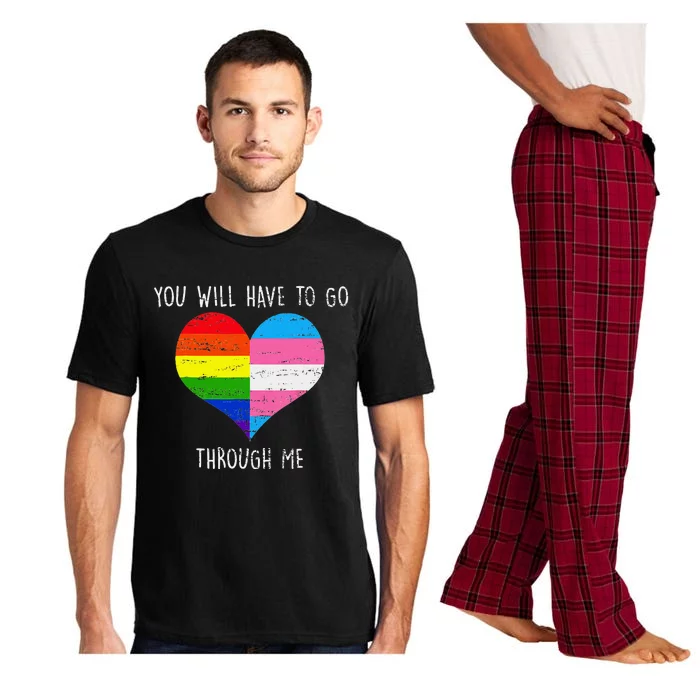 Retro Lgbtq Pride You’Ll Have To Go Through Me Pajama Set