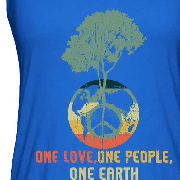 Retro Love People Earth Protect Save World Hour Day Earth Meaningful Gift Ladies Essential Flowy Tank