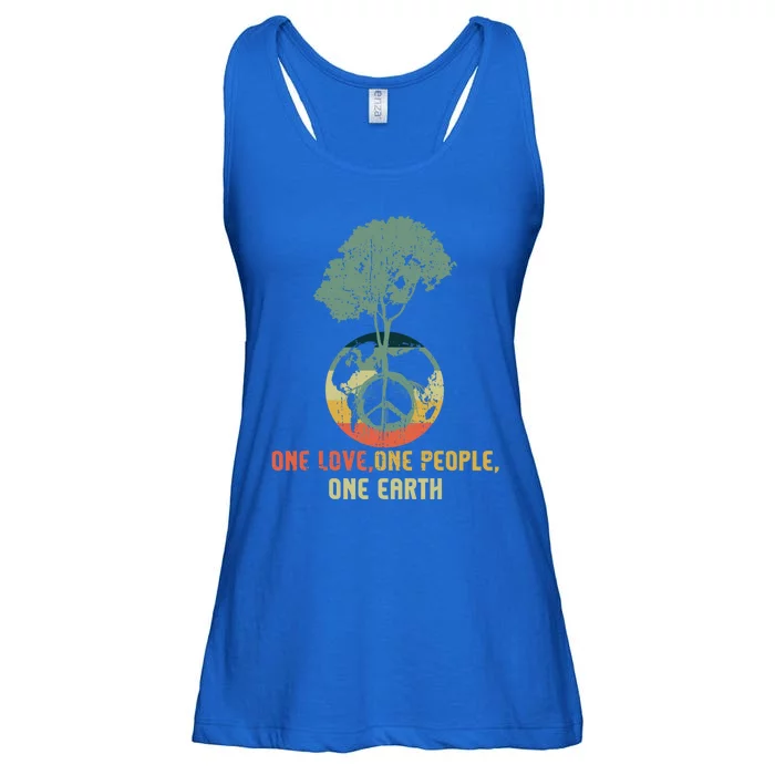 Retro Love People Earth Protect Save World Hour Day Earth Meaningful Gift Ladies Essential Flowy Tank