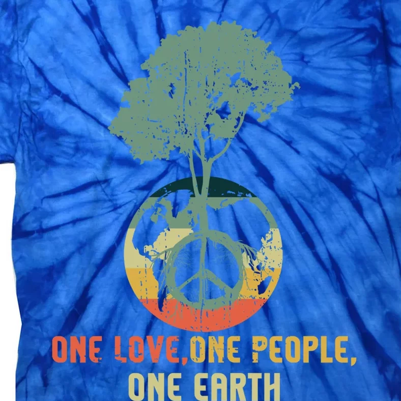 Retro Love People Earth Protect Save World Hour Day Earth Meaningful Gift Tie-Dye T-Shirt