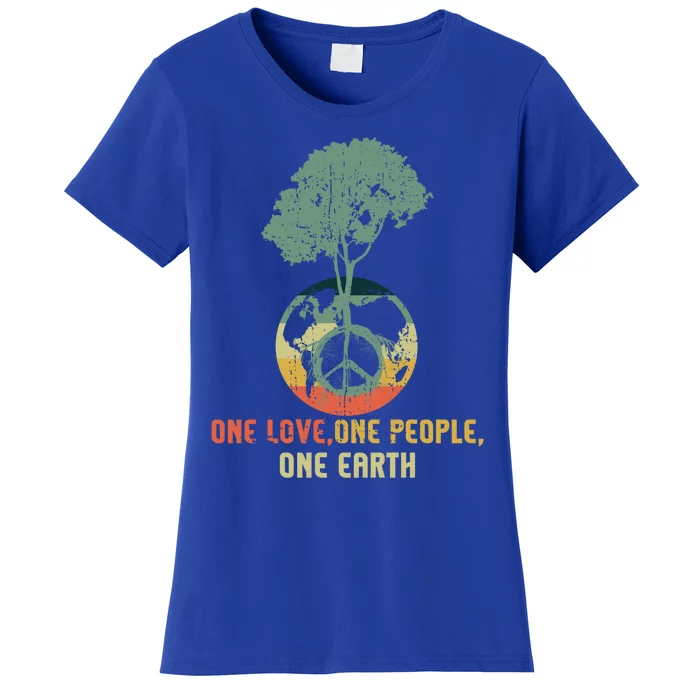 Retro Love People Earth Protect Save World Hour Day Earth Meaningful Gift Women's T-Shirt