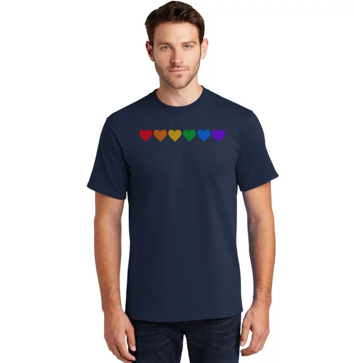 Rainbow LGBT Pride Hearts Tall T-Shirt