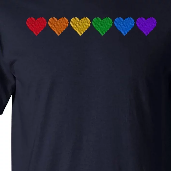 Rainbow LGBT Pride Hearts Tall T-Shirt