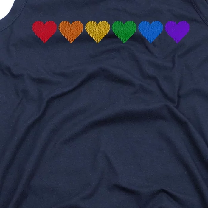 Rainbow LGBT Pride Hearts Tank Top