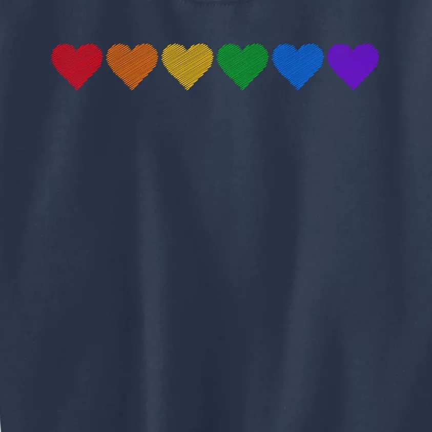 Rainbow LGBT Pride Hearts Kids Sweatshirt