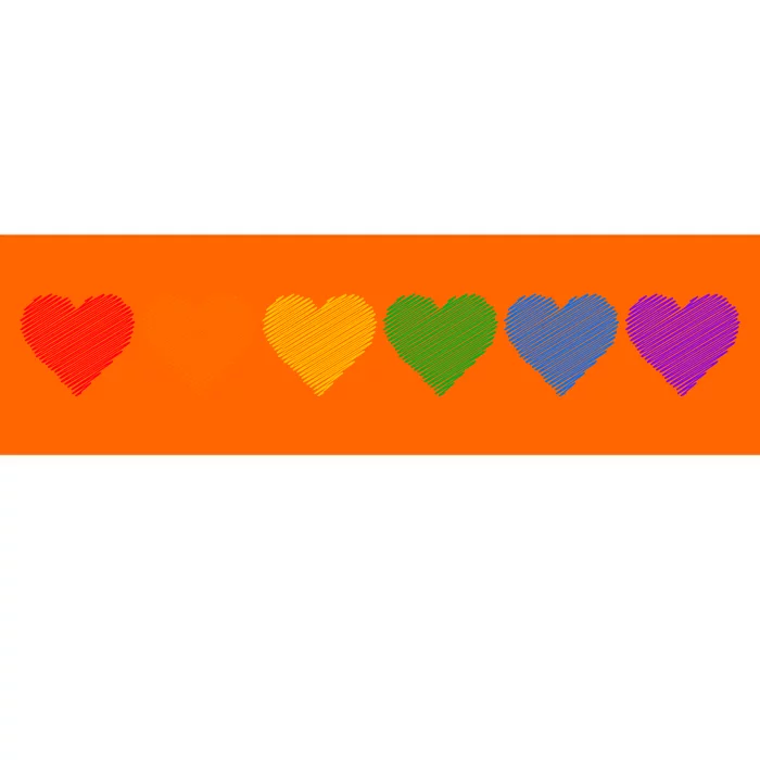 Rainbow LGBT Pride Hearts Bumper Sticker