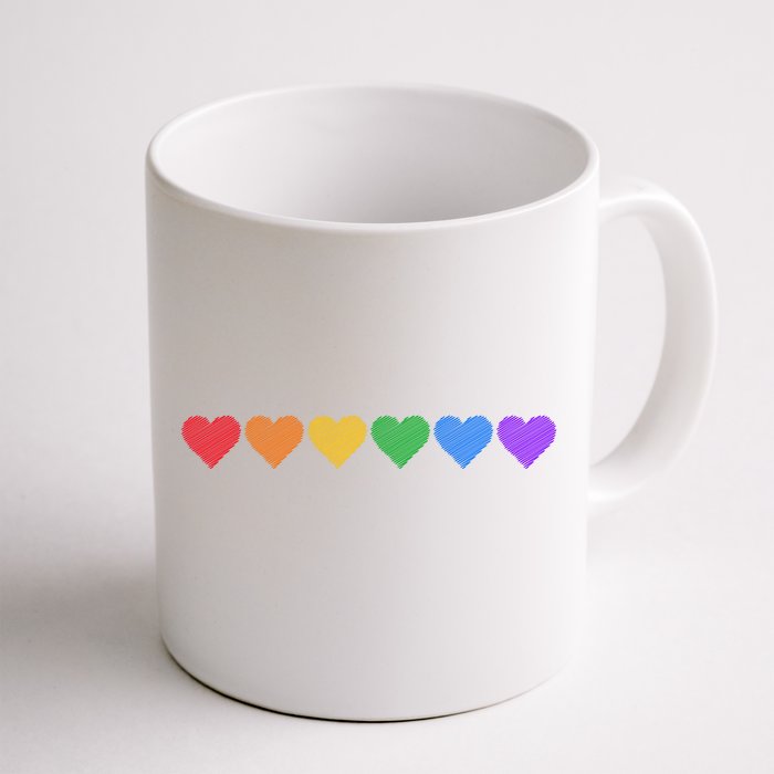 Rainbow LGBT Pride Hearts Front & Back Coffee Mug