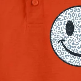 Retro Leopard Print Emoji Smiley Dry Zone Grid Performance Polo