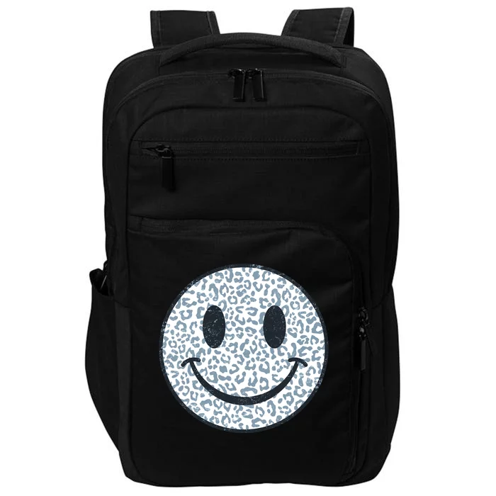 Retro Leopard Print Emoji Smiley Impact Tech Backpack