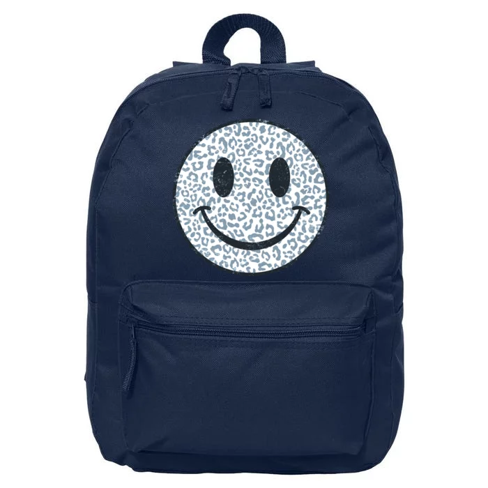 Retro Leopard Print Emoji Smiley 16 in Basic Backpack