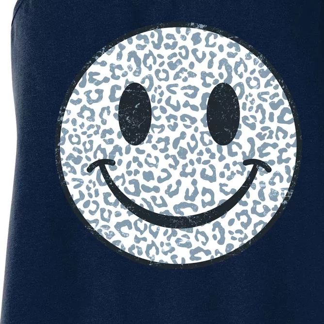 Retro Leopard Print Emoji Smiley Women's Racerback Tank