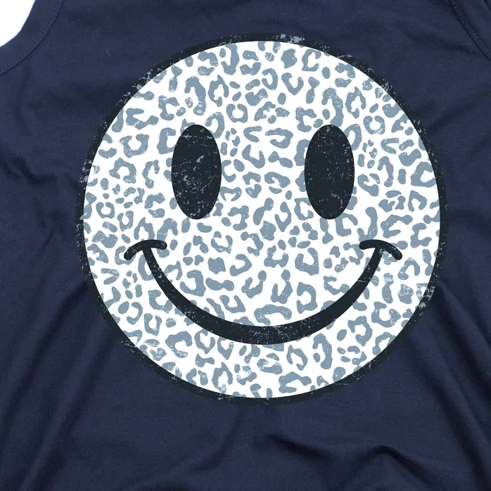 Retro Leopard Print Emoji Smiley Tank Top