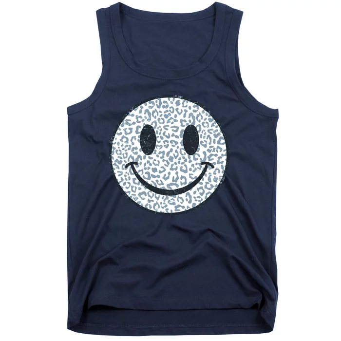 Retro Leopard Print Emoji Smiley Tank Top