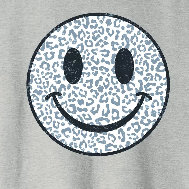 Retro Leopard Print Emoji Smiley Women's Crop Top Tee