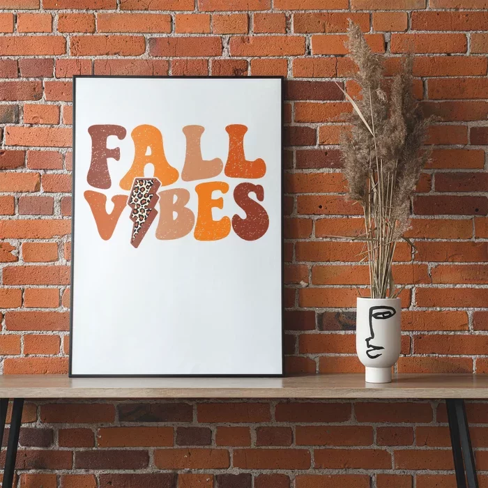 Retro Leopard Print Fall Season Vibes Poster