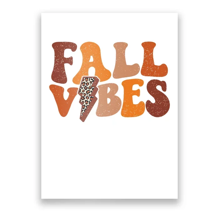 Retro Leopard Print Fall Season Vibes Poster