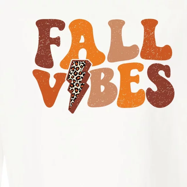 Retro Leopard Print Fall Season Vibes Cropped Pullover Crew