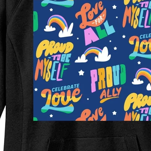 Rainbow LGBTQ Proud To Be Myself Women's Fleece Hoodie