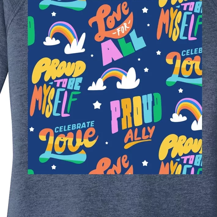 Rainbow LGBTQ Proud To Be Myself Women's Perfect Tri Tunic Long Sleeve Shirt