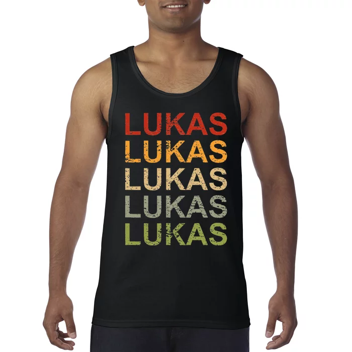 Retro Lukas Personalized Lukas Name Boy Man Lukas Tank Top