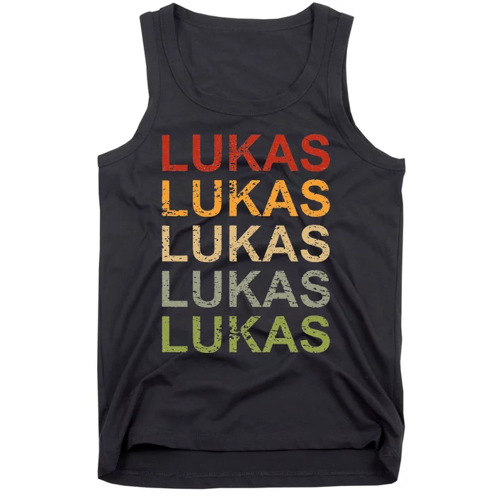 Retro Lukas Personalized Lukas Name Boy Man Lukas Tank Top