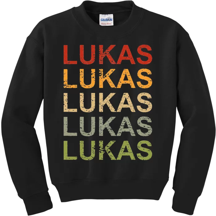 Retro Lukas Personalized Lukas Name Boy Man Lukas Kids Sweatshirt