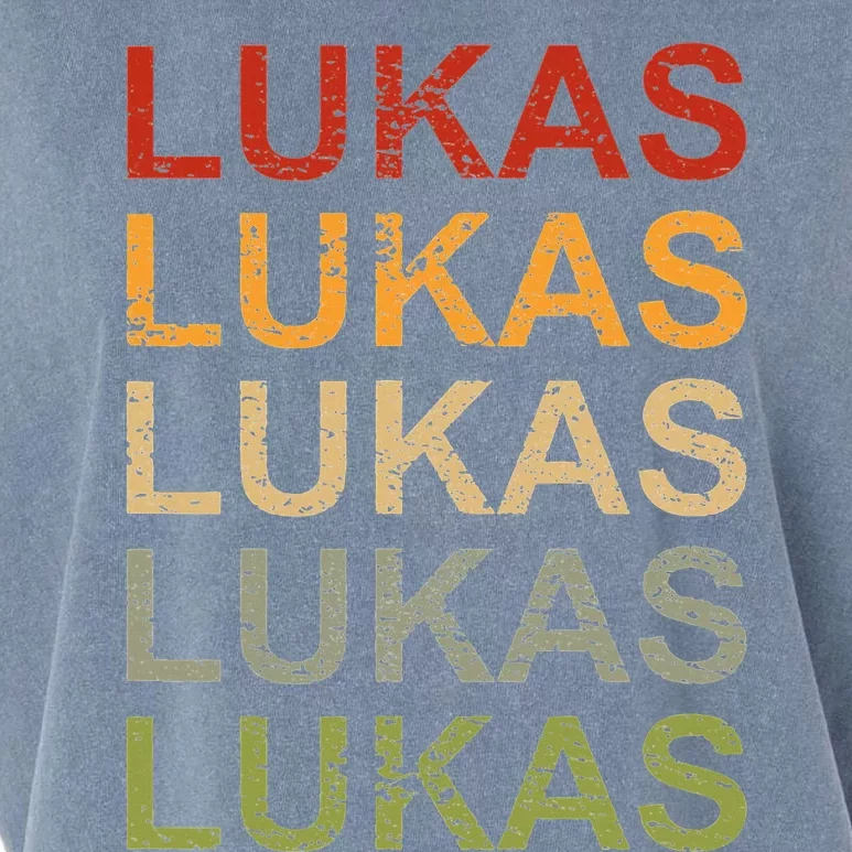 Retro Lukas Personalized Lukas Name Boy Man Lukas Garment-Dyed Women's Muscle Tee