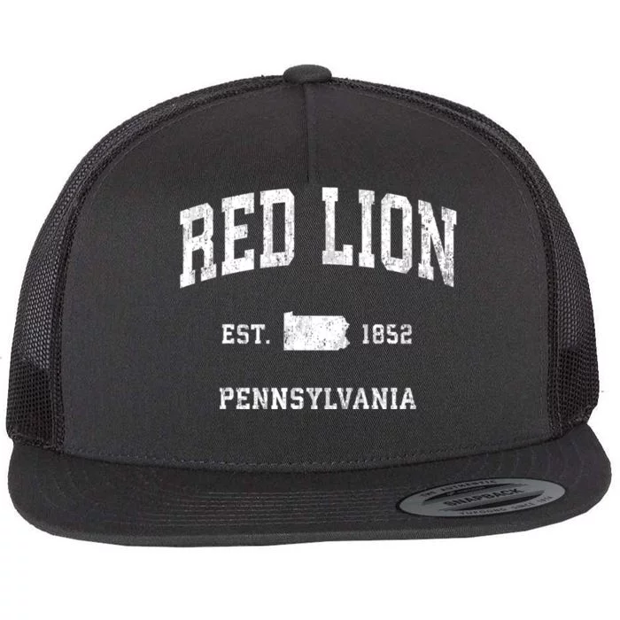 Red Lion Pennsylvania Pa Vintage Athletic Sports Flat Bill Trucker Hat