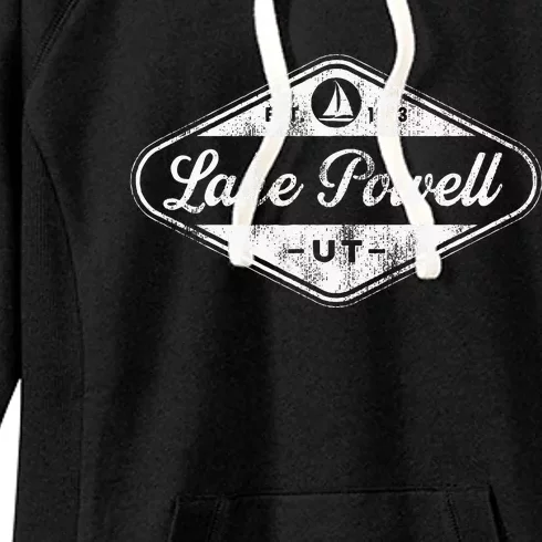 Retro Lake Powell Arizona Vacation Fishing Boat Souvenir Women's Fleece Hoodie