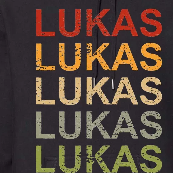 Retro Lukas Personalized Lukas Name Boy Man Lukas Premium Hoodie