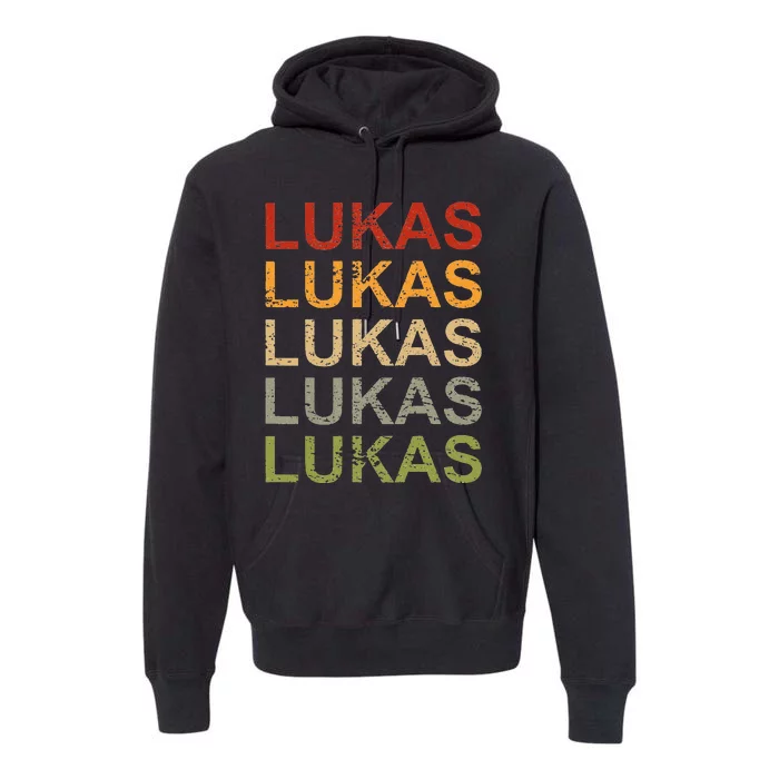 Retro Lukas Personalized Lukas Name Boy Man Lukas Premium Hoodie