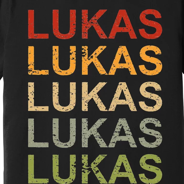 Retro Lukas Personalized Lukas Name Boy Man Lukas Premium T-Shirt