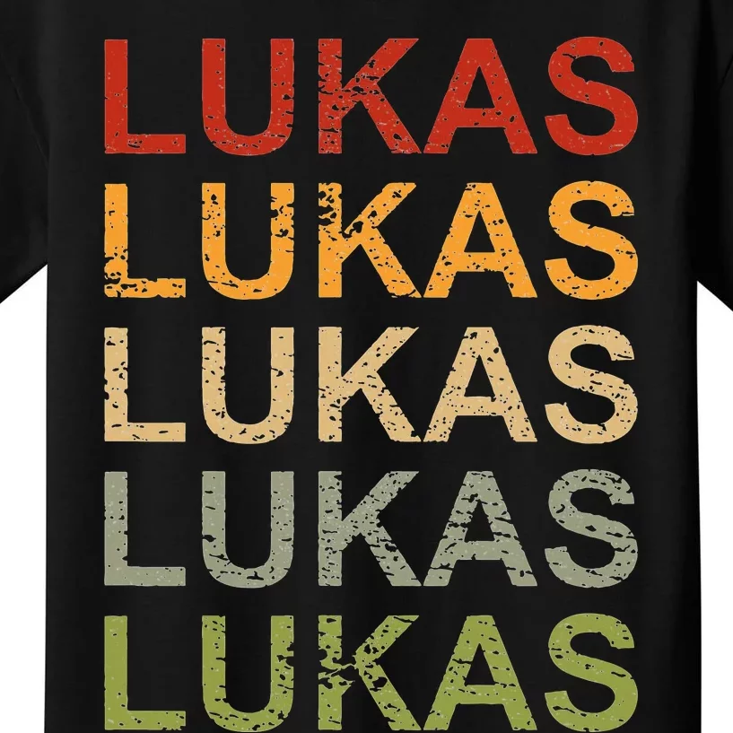 Retro Lukas Personalized Lukas Name Boy Man Lukas Kids T-Shirt