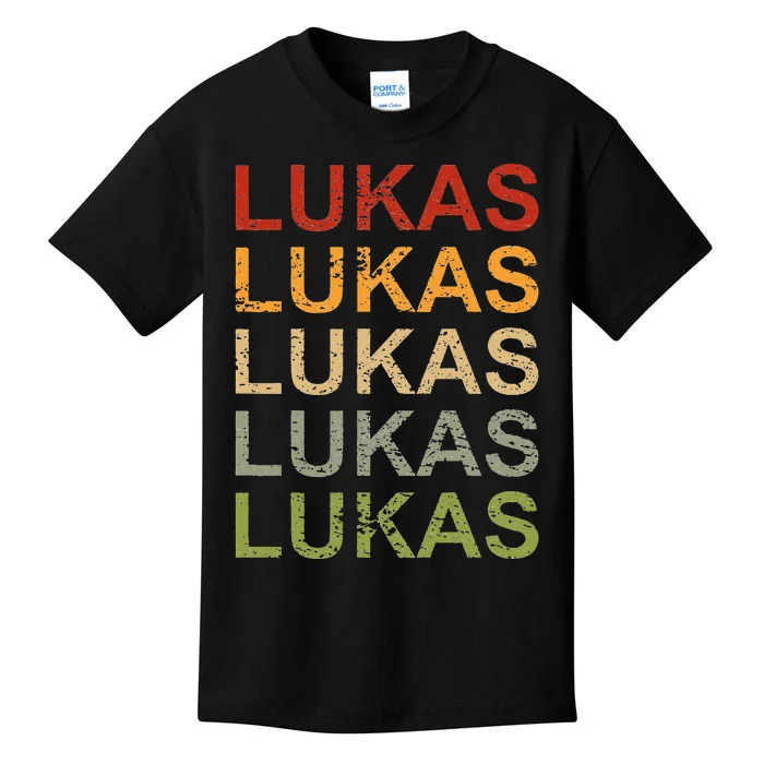 Retro Lukas Personalized Lukas Name Boy Man Lukas Kids T-Shirt