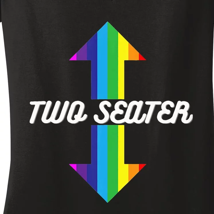 Rainbow Lgbt Pride Two Seater Women's V-Neck T-Shirt