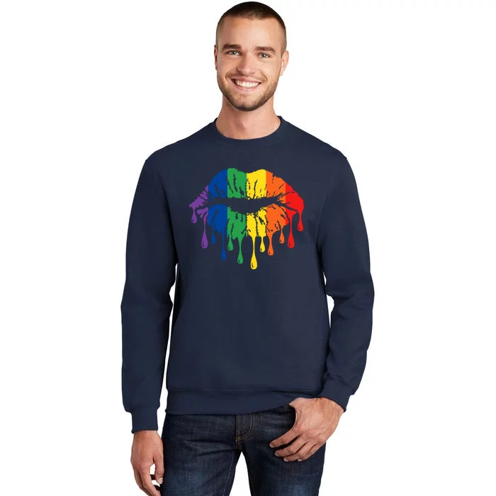 Rainbow Lips Rainbow Pride Lips Pride Month LGBT Pride Love Is Love Tall Sweatshirt