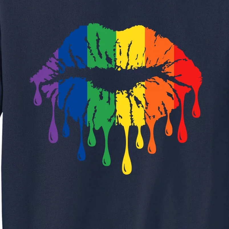 Rainbow Lips Rainbow Pride Lips Pride Month LGBT Pride Love Is Love Tall Sweatshirt