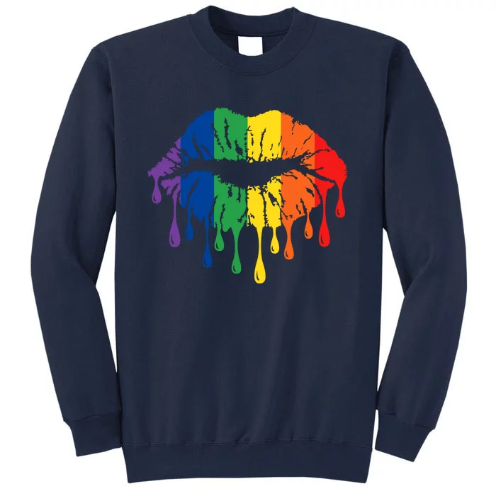 Rainbow Lips Rainbow Pride Lips Pride Month LGBT Pride Love Is Love Tall Sweatshirt