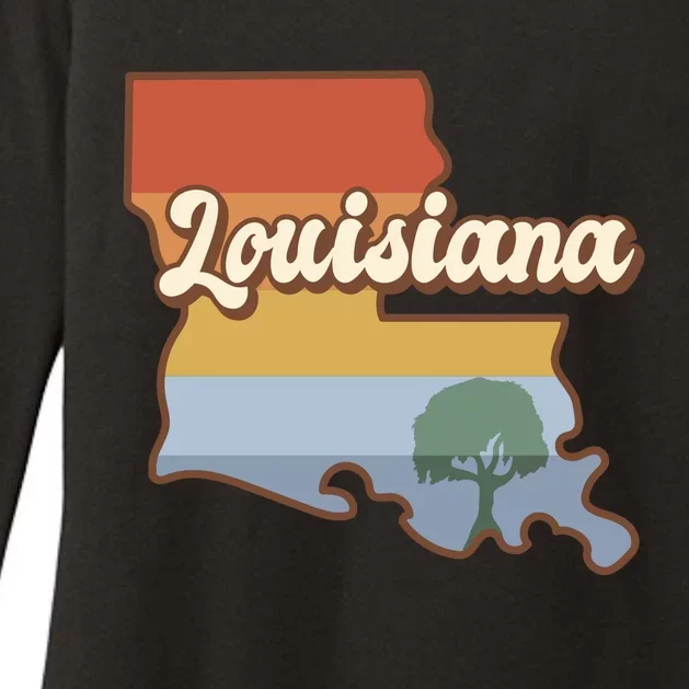 Retro Louisiana Womens CVC Long Sleeve Shirt