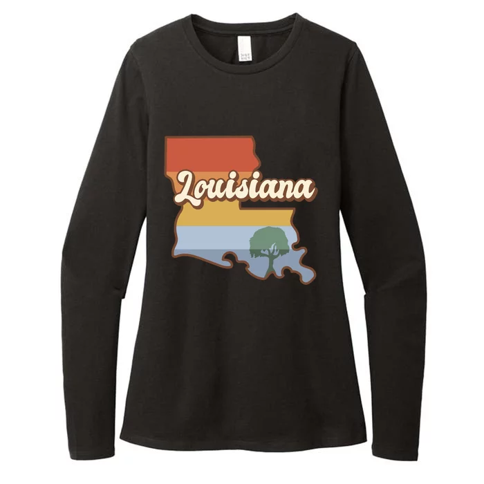 Retro Louisiana Womens CVC Long Sleeve Shirt