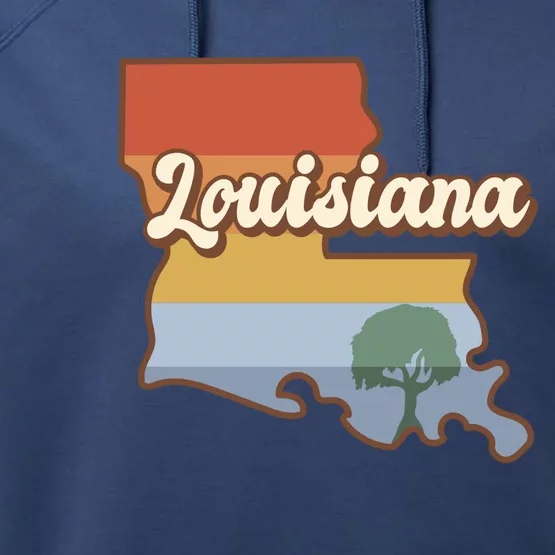 Retro Louisiana Performance Fleece Hoodie