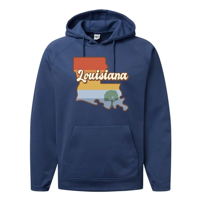 Retro Louisiana Performance Fleece Hoodie