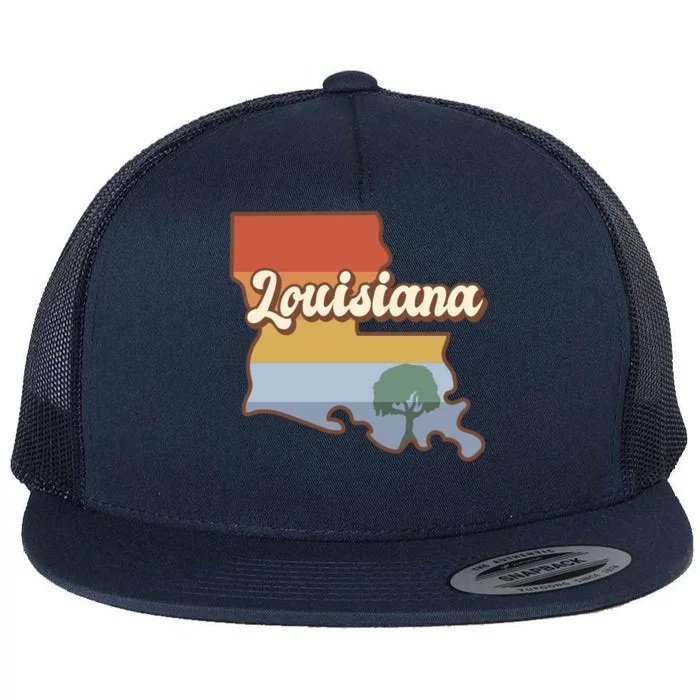 Retro Louisiana Flat Bill Trucker Hat