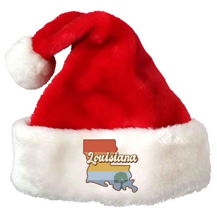 Retro Louisiana Premium Christmas Santa Hat