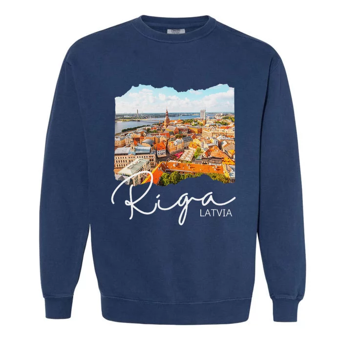 Riga Latvia Garment-Dyed Sweatshirt