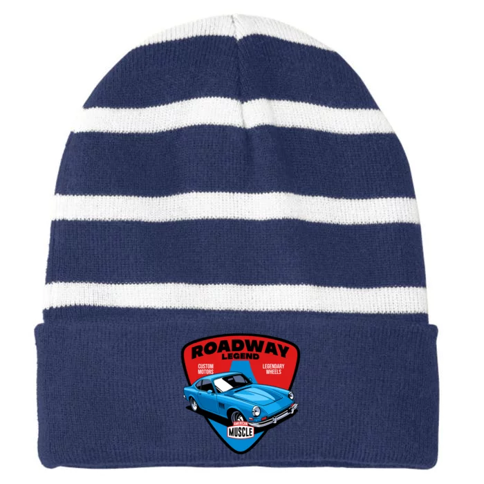 Roadway Legend Striped Beanie with Solid Band