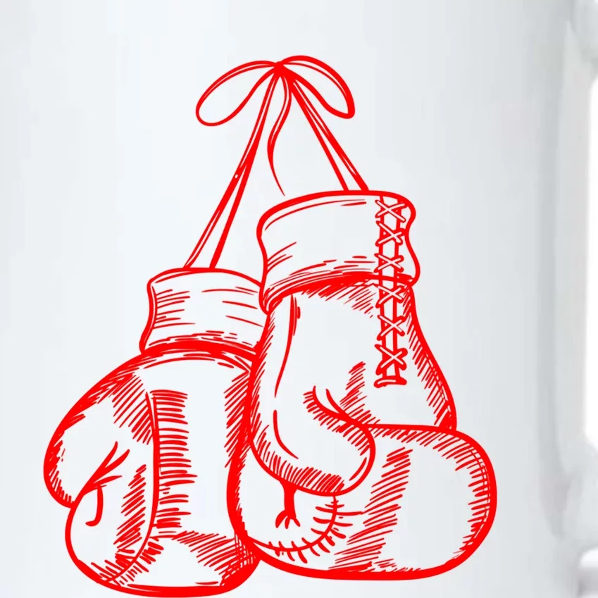 Retro Love Red Boxing Gloves Funny Gift Boxer Gift Cute Gift Black Color Changing Mug